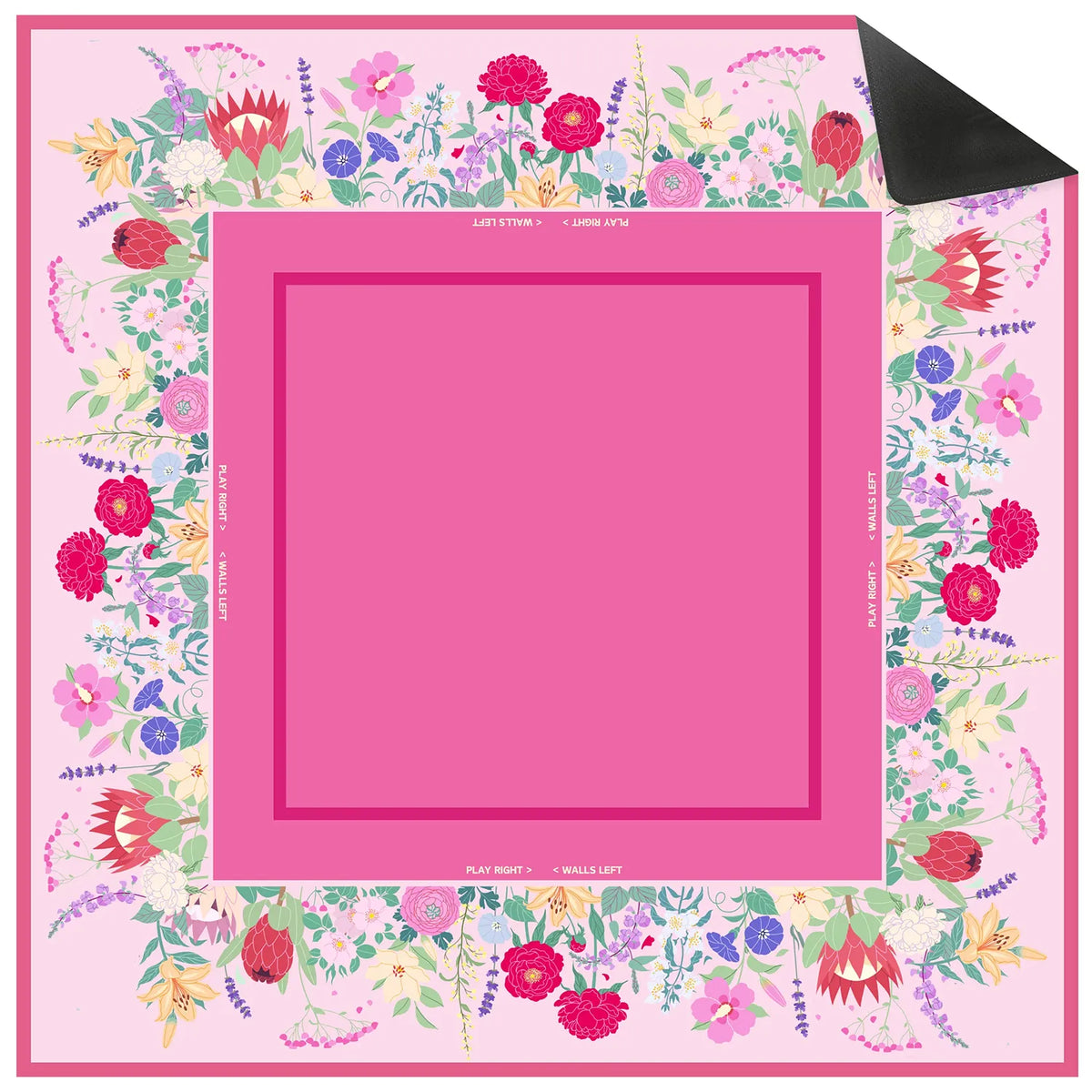 Magenta Cottage Floral Mahjong Mat mahjong mat — detail view 1, Mahjong Loft