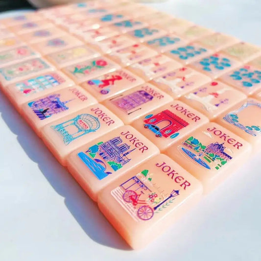 Pink Mini American Mahjong Set | 160 Portable Acrylic Tiles