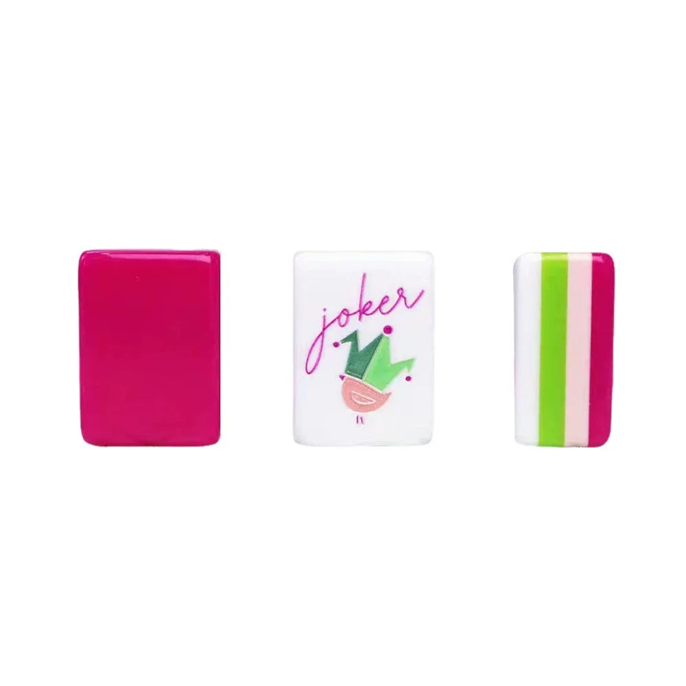 4-Tier Acrylic American Mahjong Set | 160 Tiles with Pink Travel Case