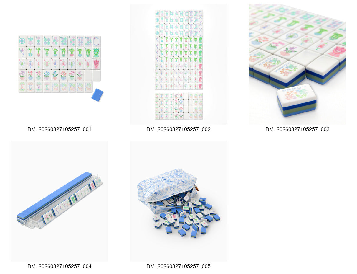 Blue Lotus sky blue acrylic American mahjong tile set complete product overview