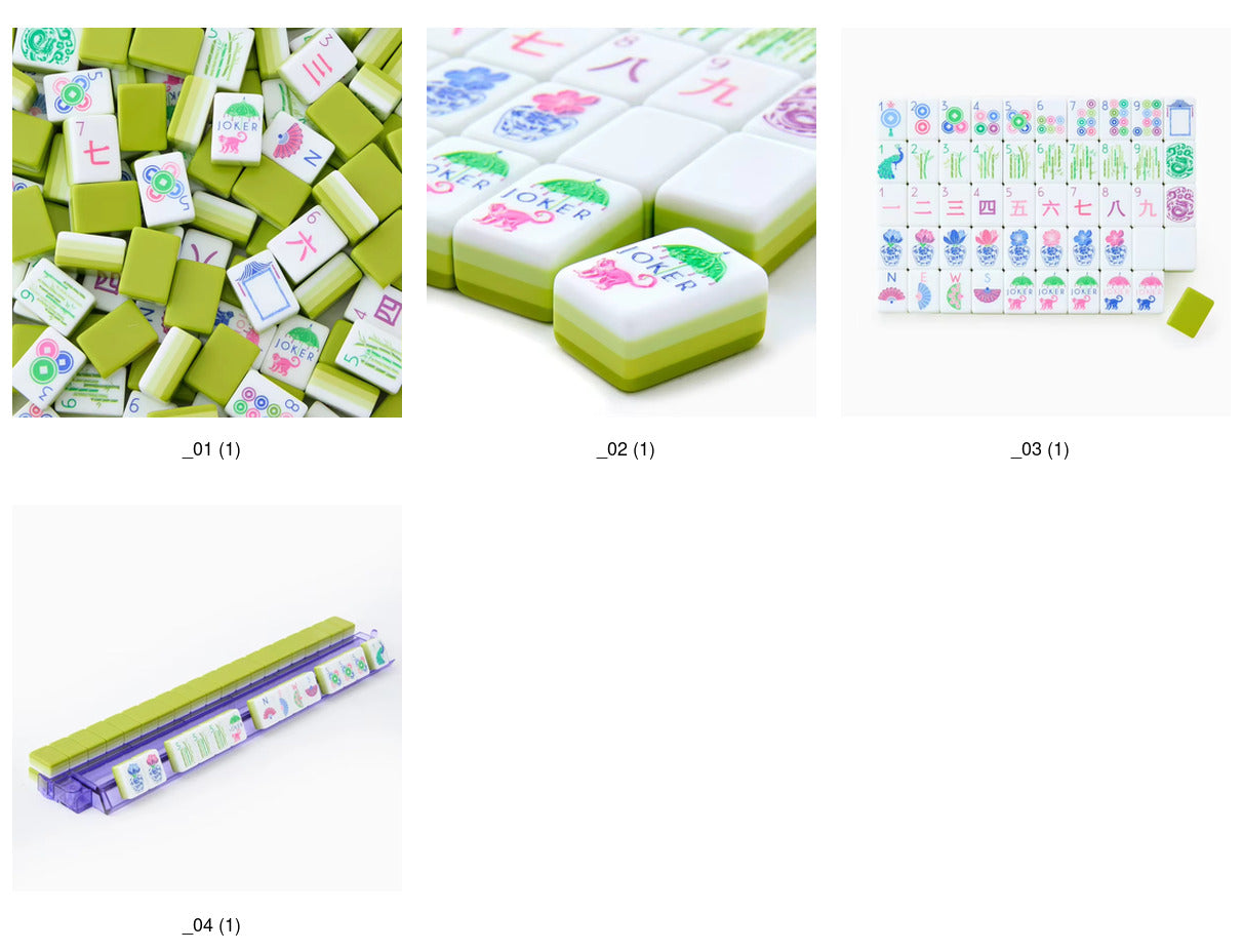 Citrus Garden apple green acrylic American mahjong tile set full set arrangement