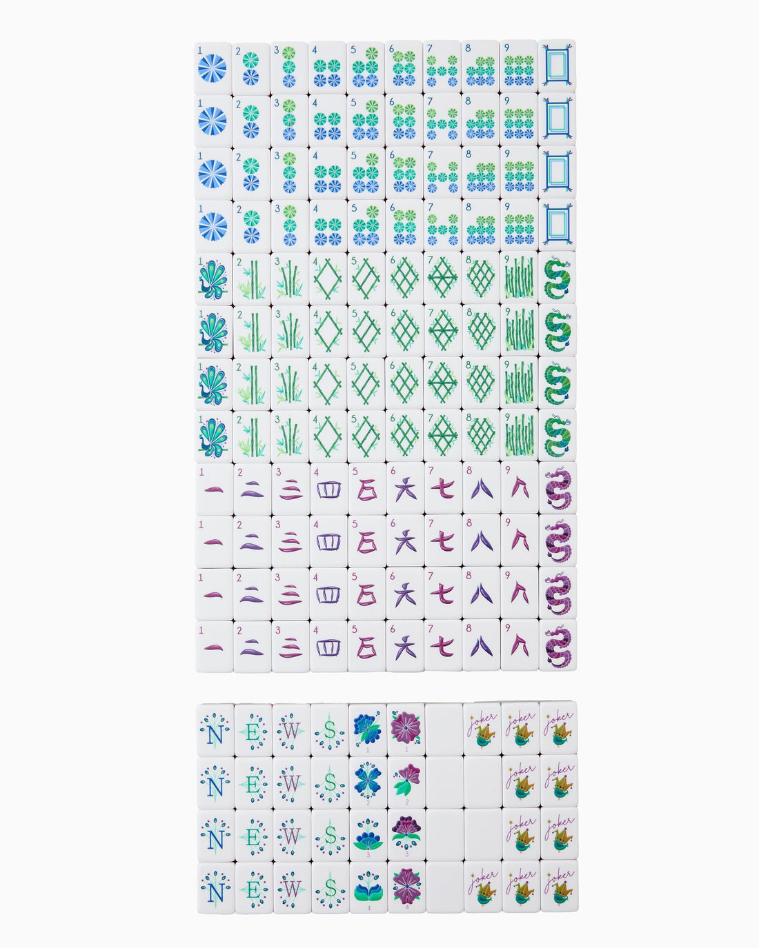 Peacock Lagoon peacock blue acrylic American mahjong tile set storage and product overview