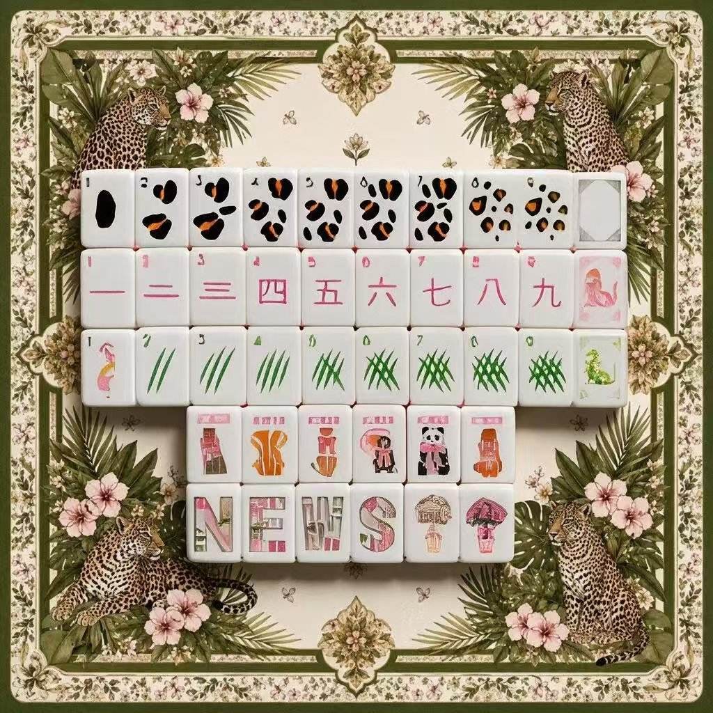 Safari Ribbon acrylic American mahjong luxury storage case packed — signature case packed, Mahjong Loft