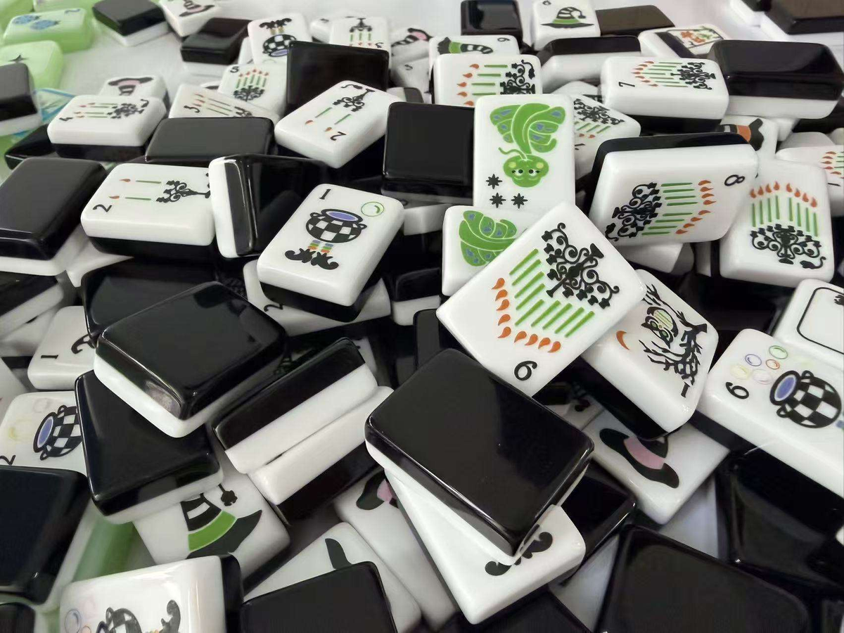 Specter Bow Halloween acrylic American mahjong lifestyle tile arrangement — Halloween gift-ready layout, Mahjong Loft