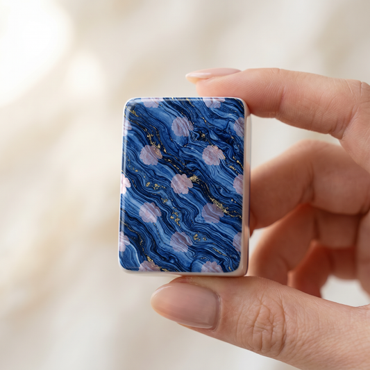 Sapphire Blossom Mahjong Tile Set | 166 Piece Navy Cherry Blossom Bridal Mahjong