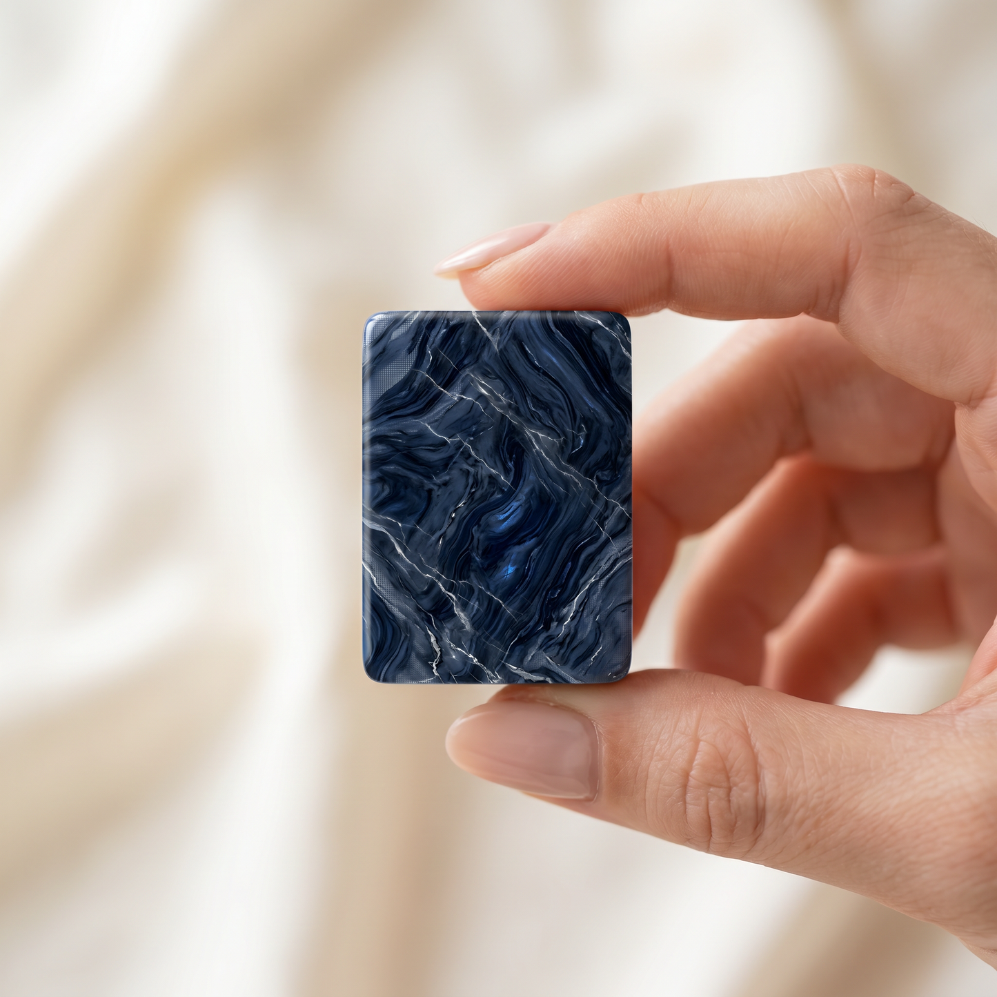Midnight Sapphire Mahjong Tile Set | 166 Piece Navy Marble September Birthstone Gift