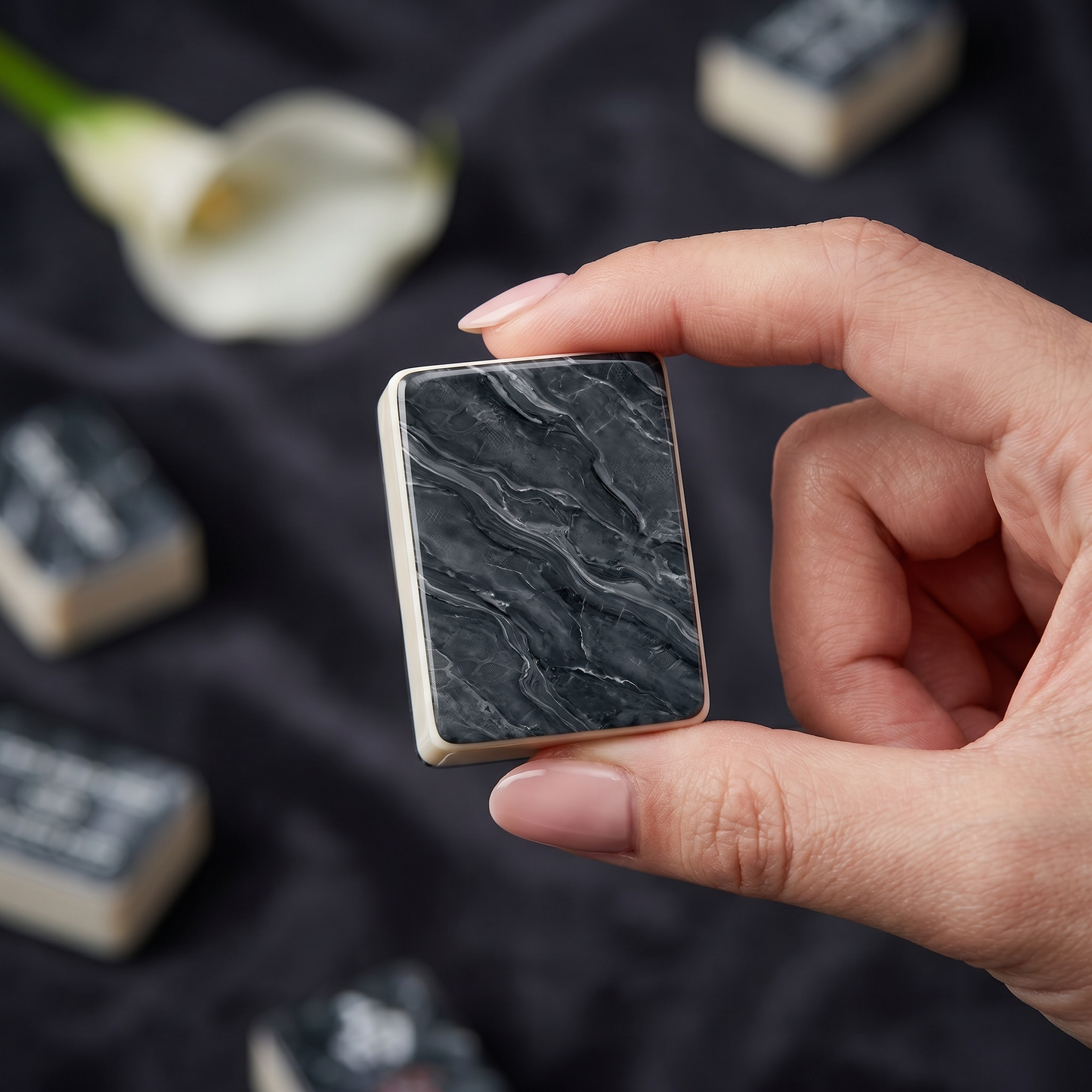Storm Snake Marble Mahjong Tile Set