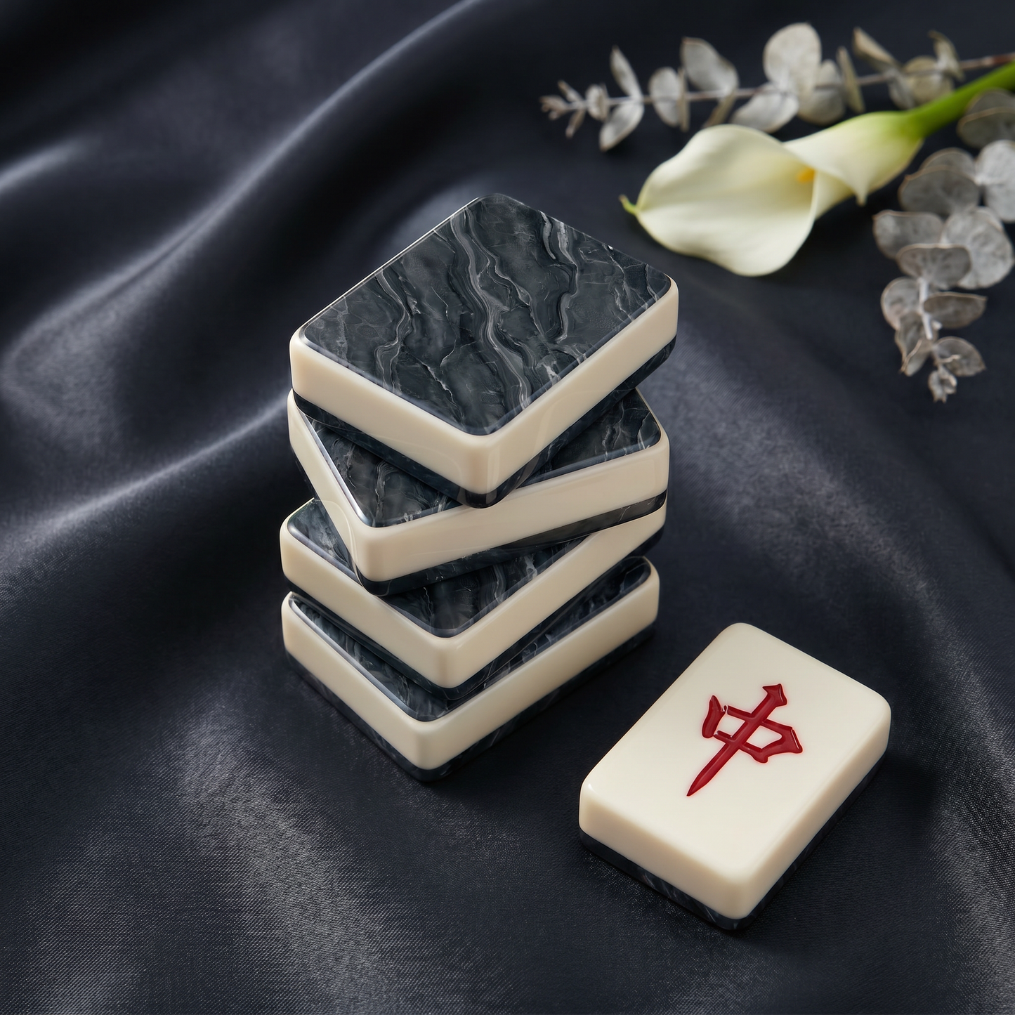 Storm Snake Marble Mahjong Tile Set