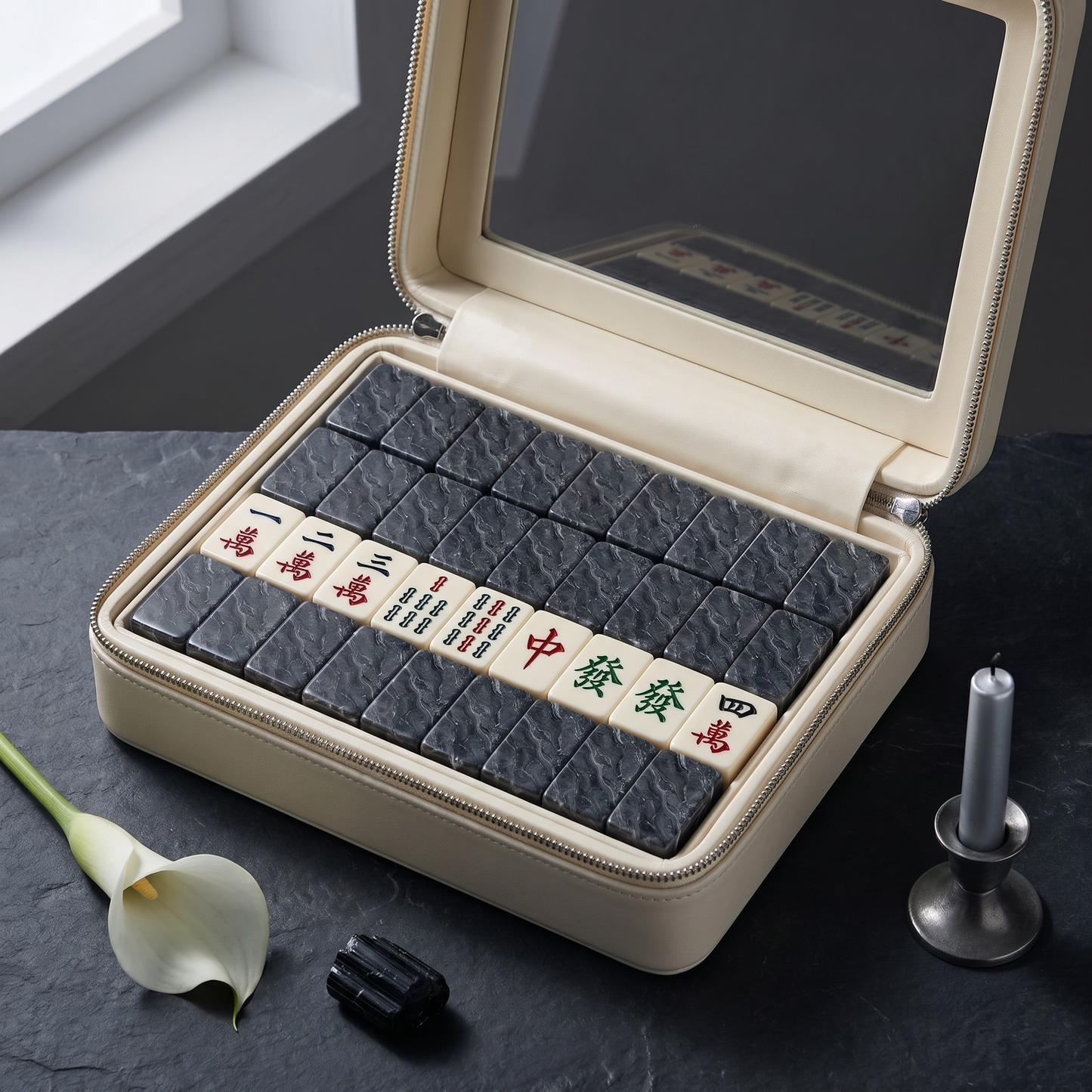 Storm Snake Marble Mahjong Tile Set