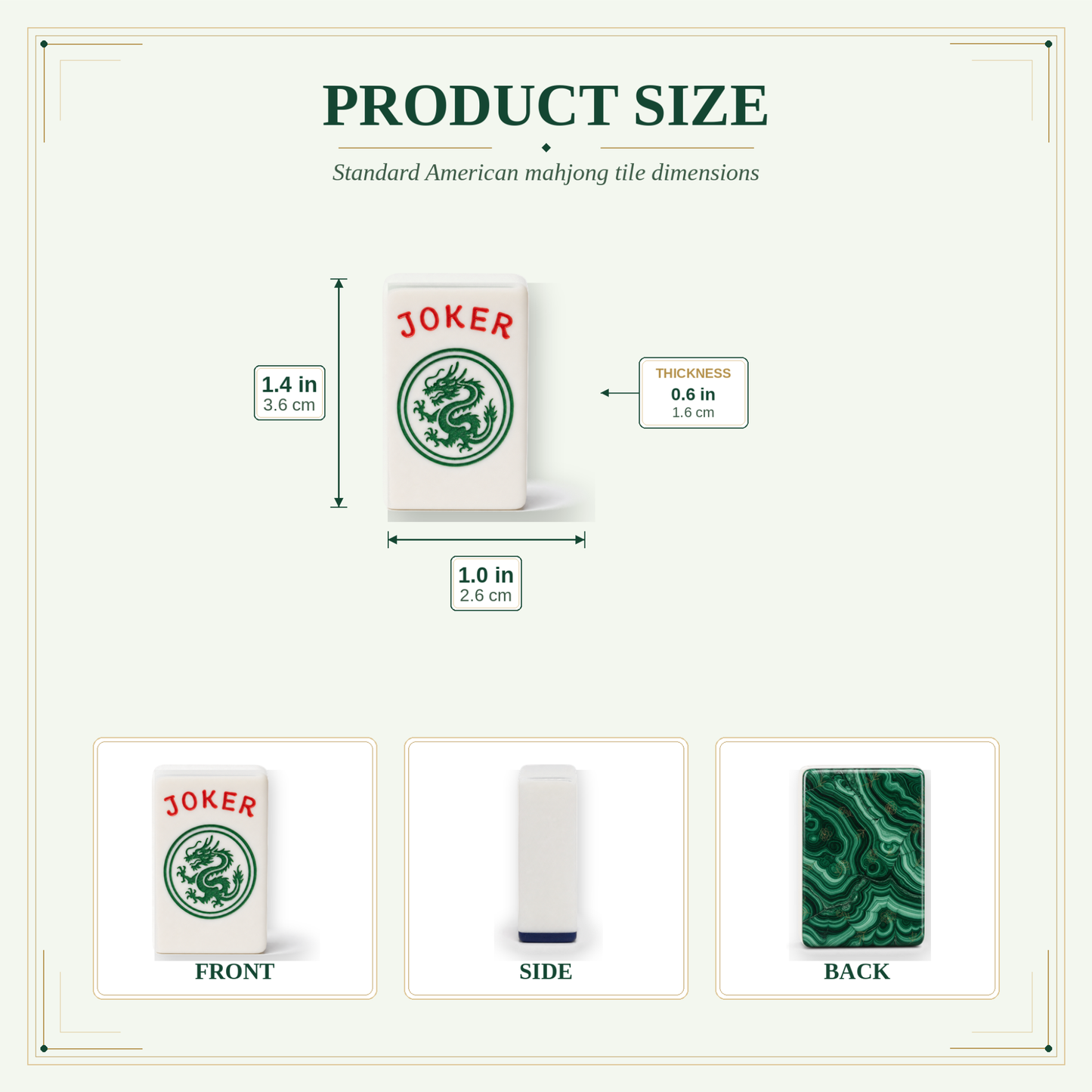 Malachite Marble Mahjong Tile Set