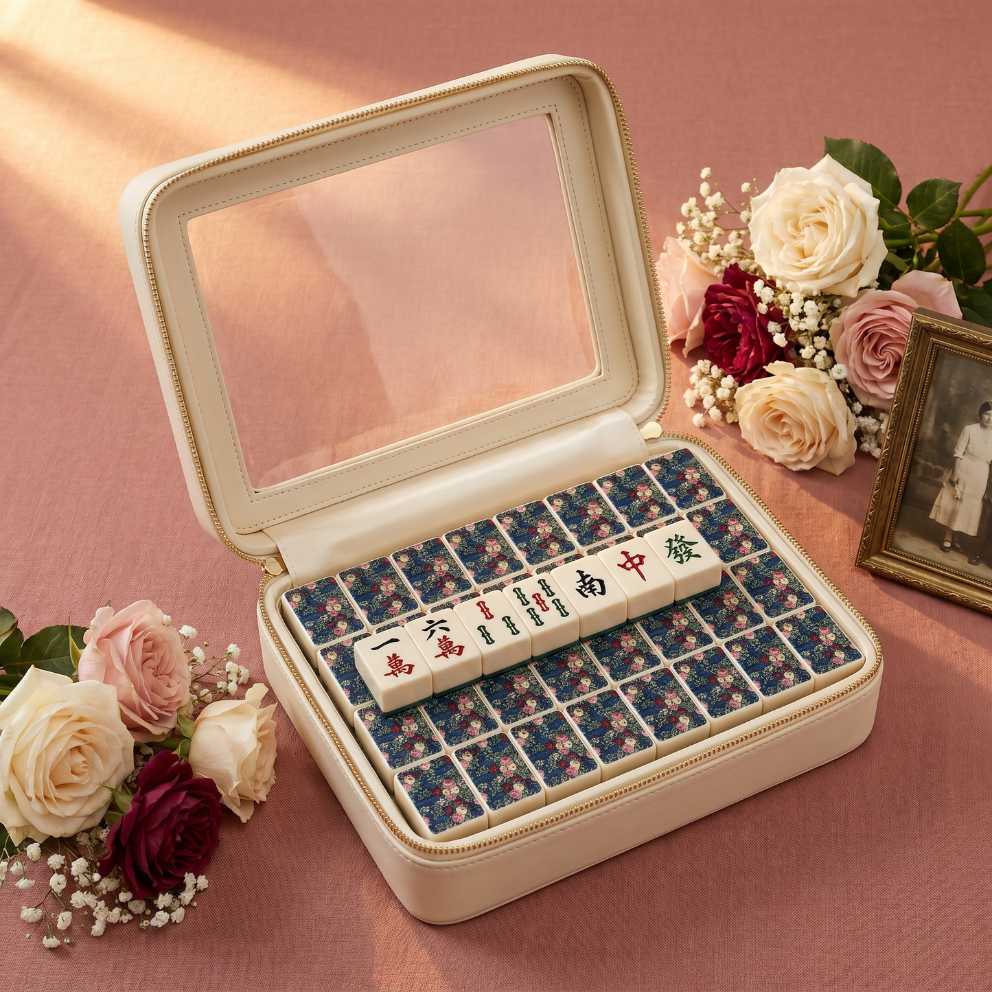 English Garden Floral Mahjong Tile Set