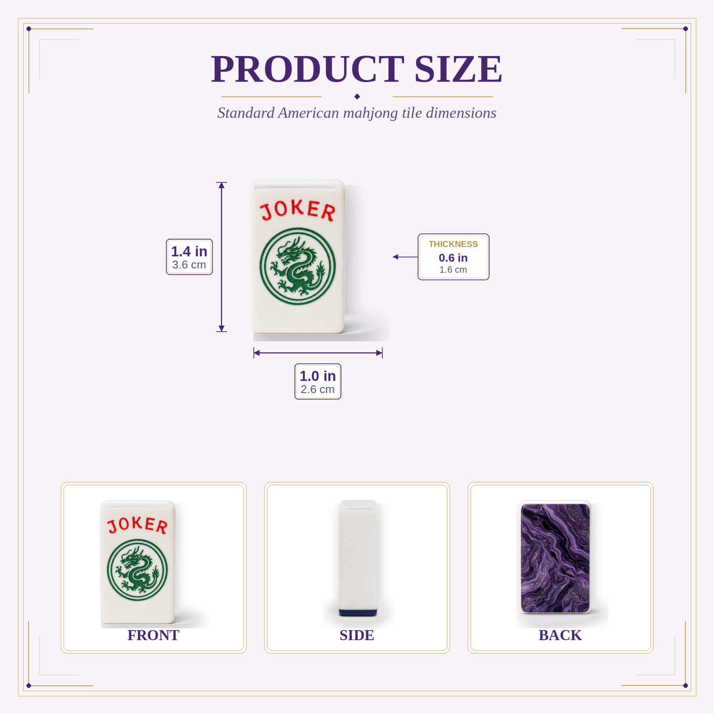 Amethyst Celestial Mahjong Tile Set | 166 Piece Purple Crystal Astrology Mahjong