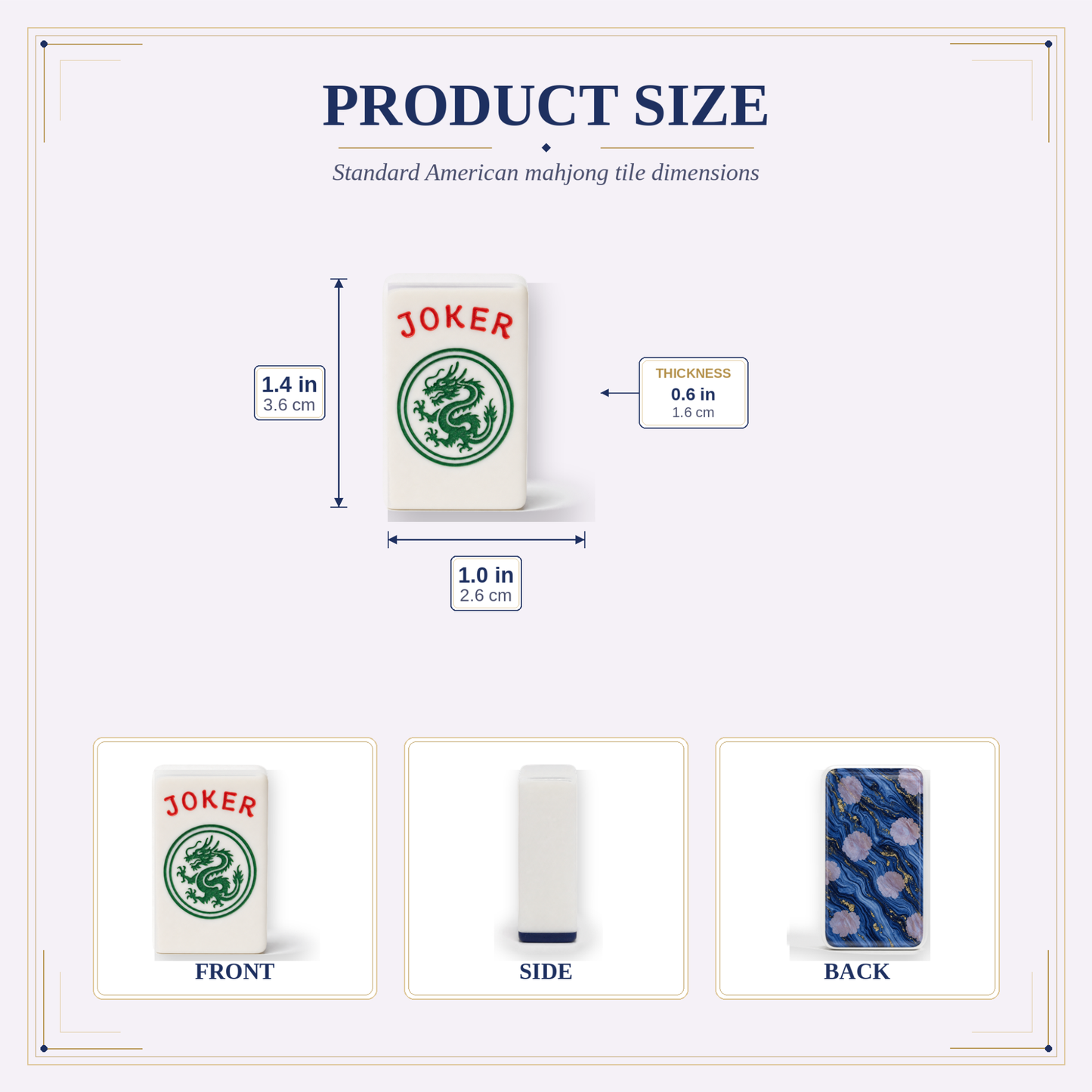 Sapphire Blossom Mahjong Tile Set | 166 Piece Navy Cherry Blossom Bridal Mahjong