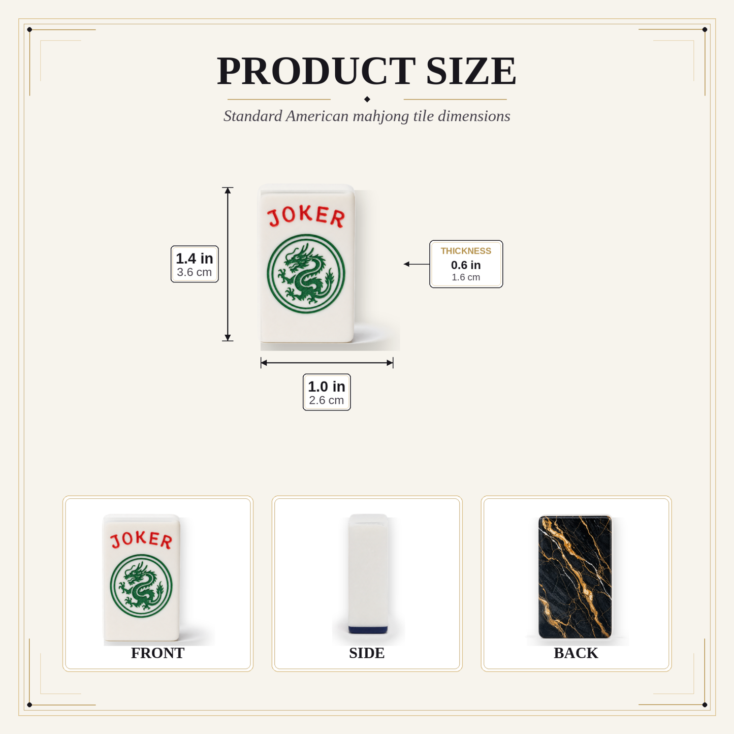 Black Gold Portoro Marble Mahjong Tile Set | 166 Piece Executive American Mahjong