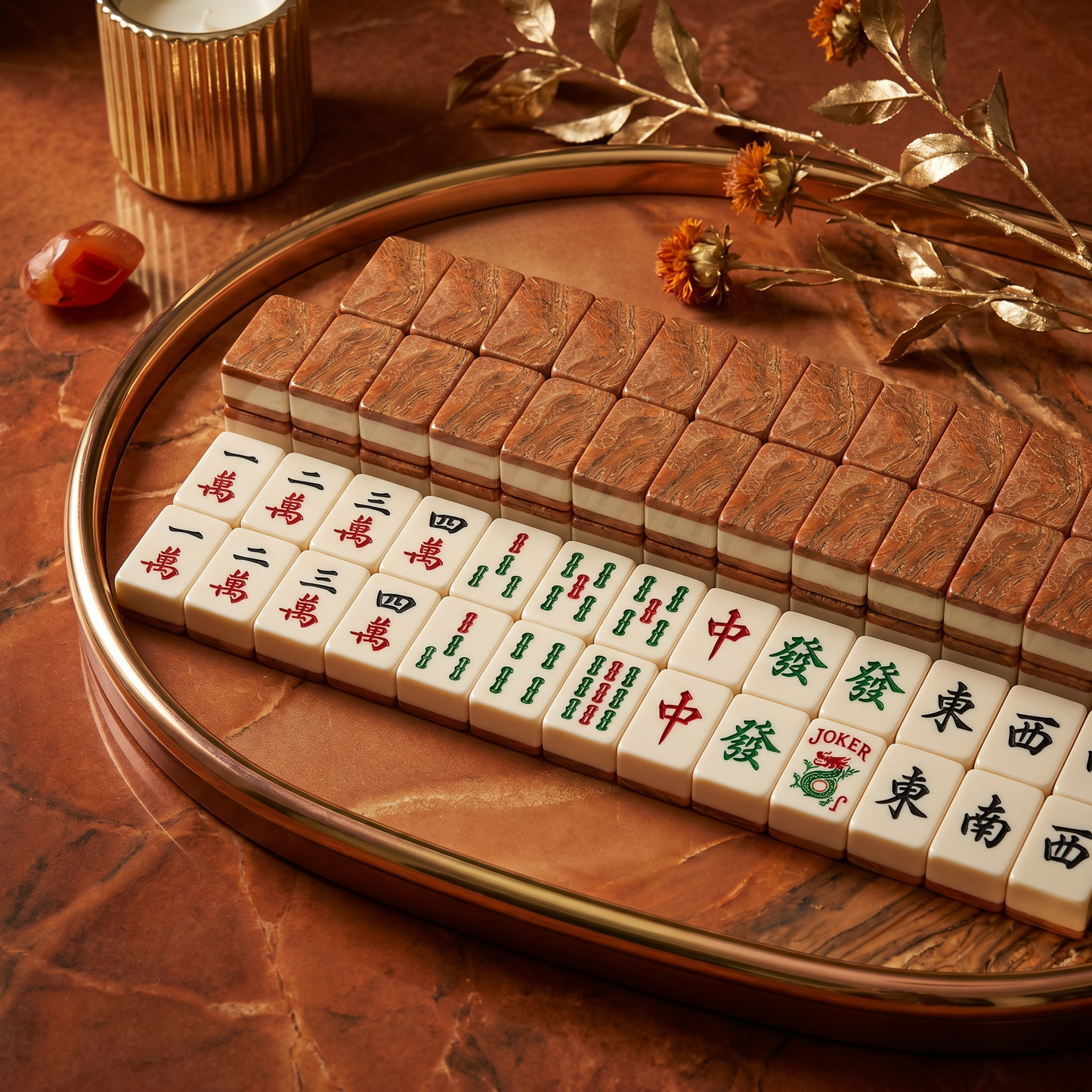 Terracotta Moroccan American Mahjong Tile Set | 166 Piece Desert Luxe Tiles