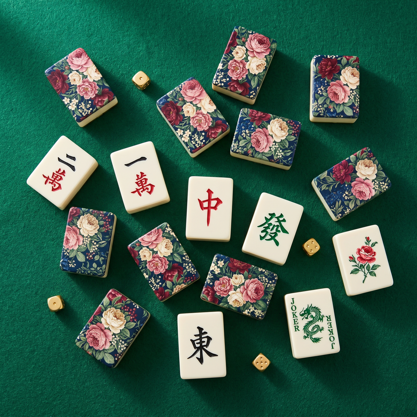 English Garden Floral Mahjong Tile Set