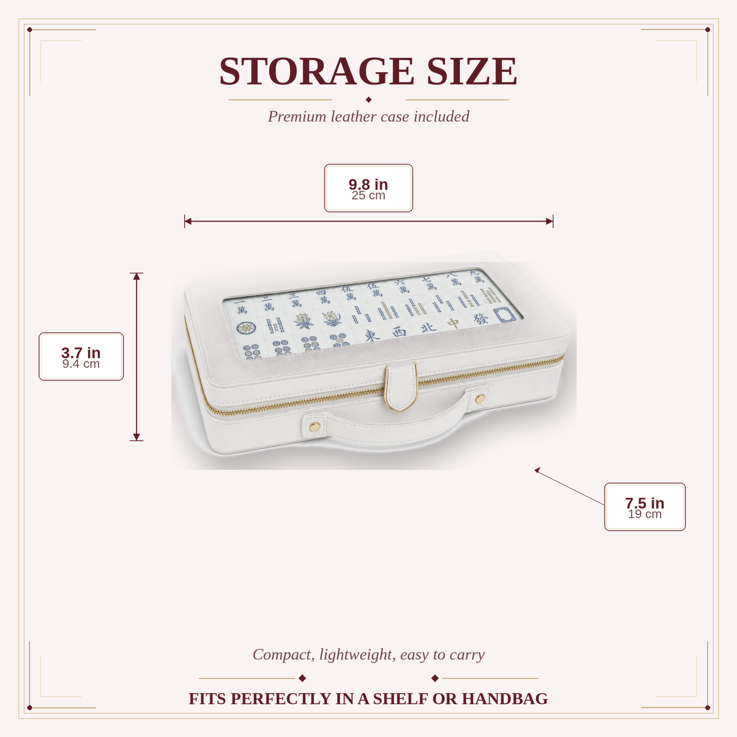 Burgundy Wine Marble Mahjong Tile Set | 166 Piece Romantic Valentine's Gift