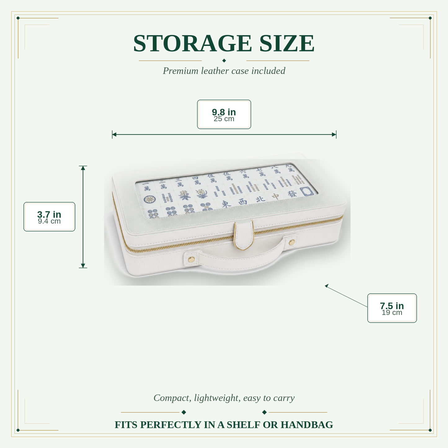 White Lotus Emerald Mahjong Tile Set | 166 Piece Zen Chinoiserie Mahjong
