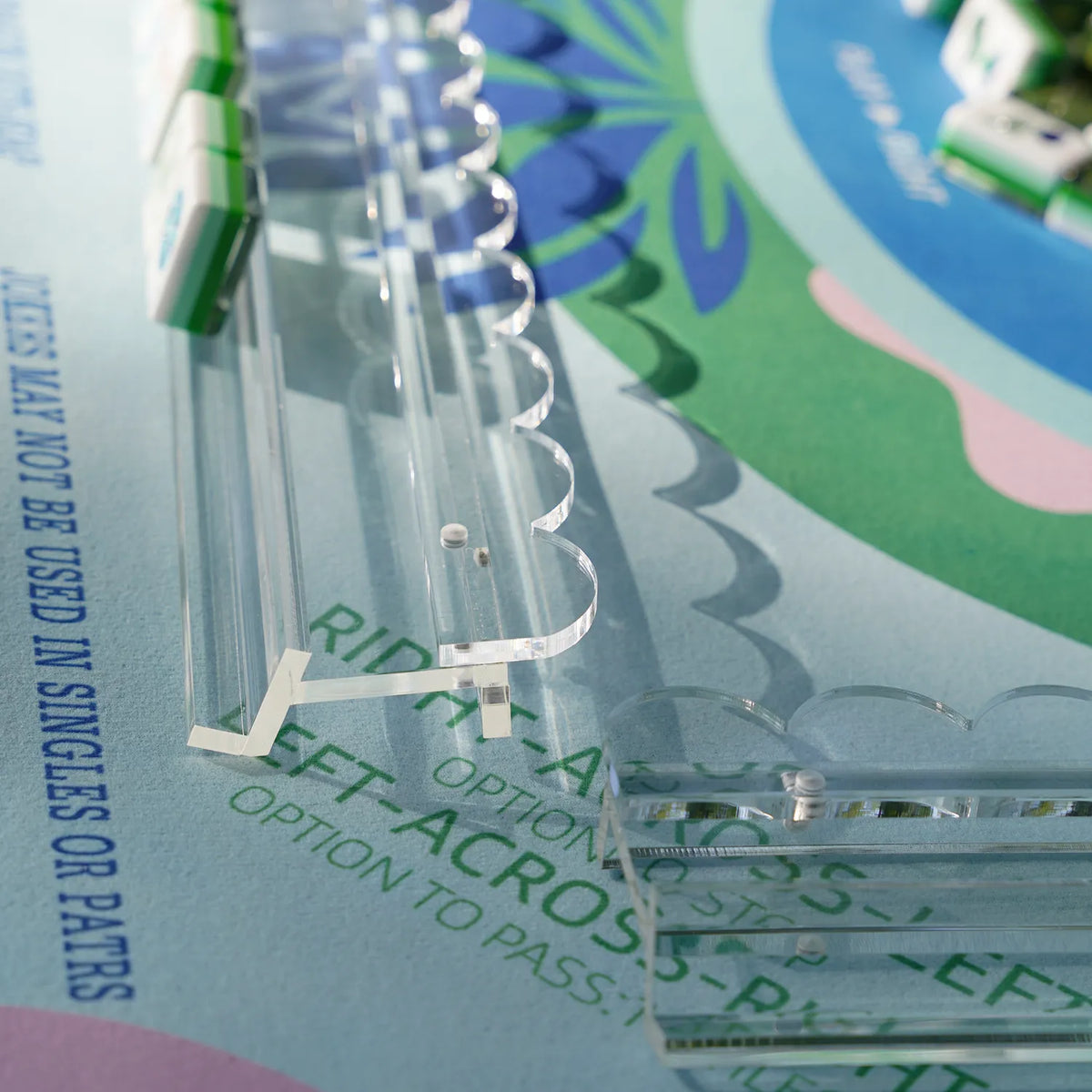 Scalloped Clear Acrylic Mahjong Racks & Pushers (Set of 4) — detail view 11, Mahjong Loft