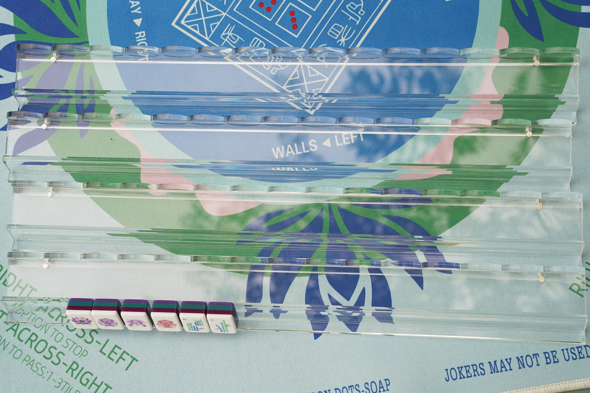 Scalloped Clear Acrylic Mahjong Racks & Pushers (Set of 4) — detail view 6, Mahjong Loft