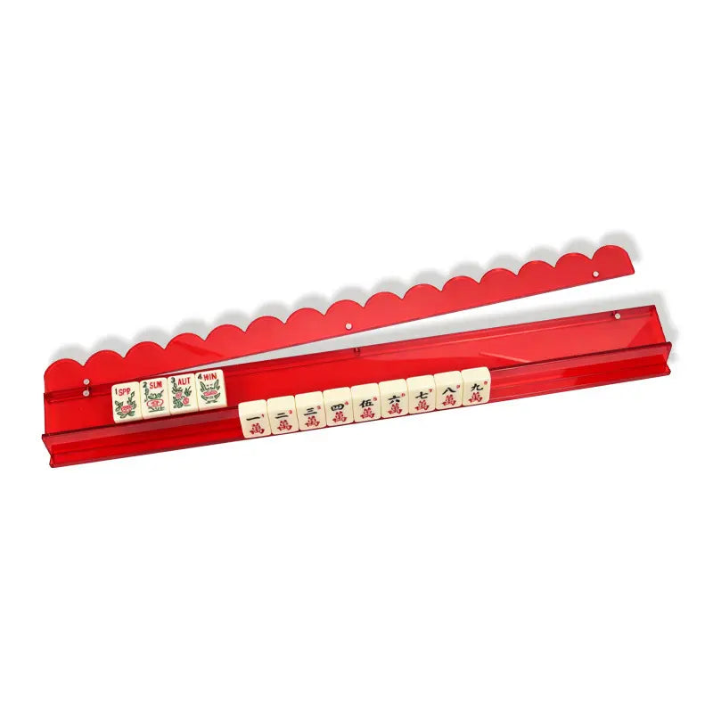 Scalloped Clear Acrylic Mahjong Racks & Pushers (Set of 4) — detail view 3, Mahjong Loft