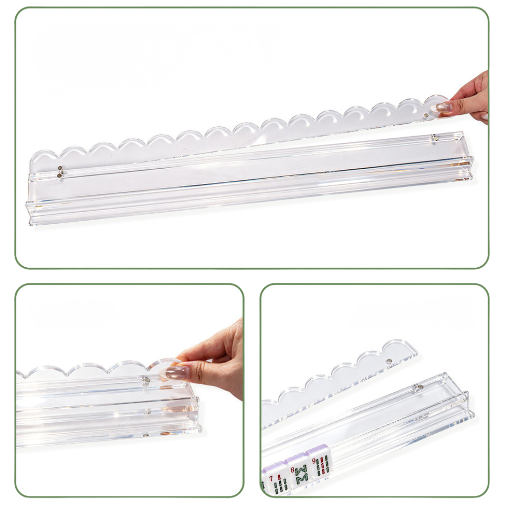 Scalloped Clear Acrylic Mahjong Racks & Pushers (Set of 4) — detail view 10, Mahjong Loft