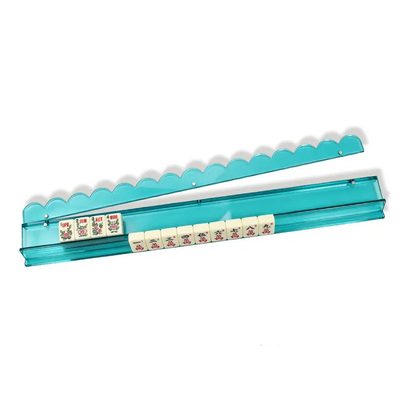 Scalloped Clear Acrylic Mahjong Racks & Pushers (Set of 4) — detail view 2, Mahjong Loft