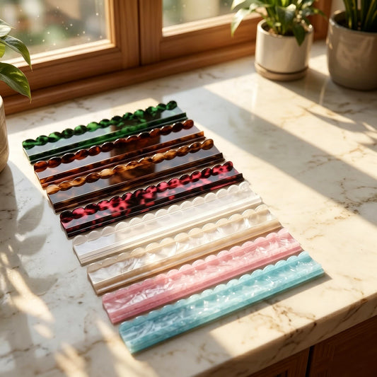 Studio Acrylic Mahjong Racks & Pushers (Set of 4) — full set flat lay, Mahjong Loft
