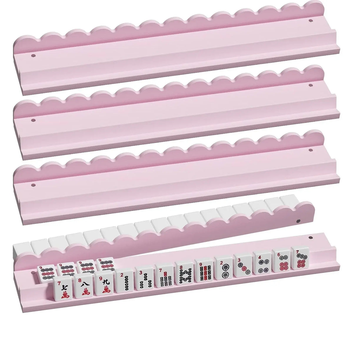 Soft Lacquer 20" Wooden Mahjong Racks & Pushers (Set of 4) — detail view 7, Mahjong Loft