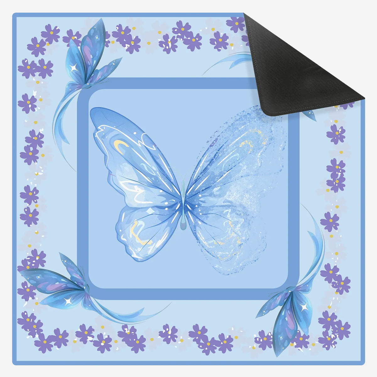 Chintz Floral Butterfly Mahjong Mat mahjong mat — full flat lay, Mahjong Loft