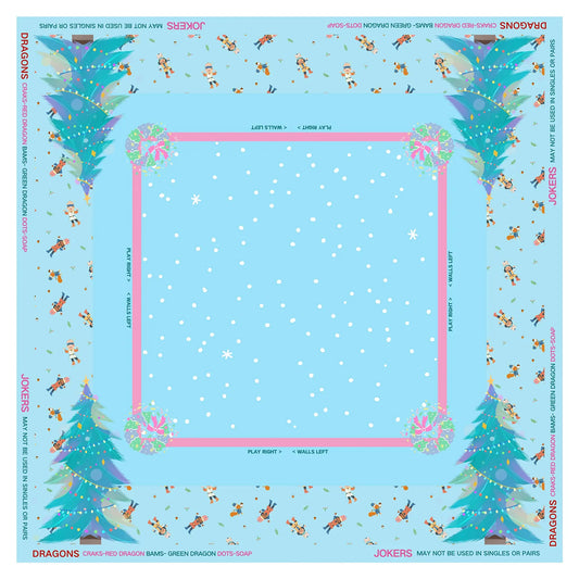 Nutcracker Winter Mahjong Mat mahjong mat — full flat lay, Mahjong Loft