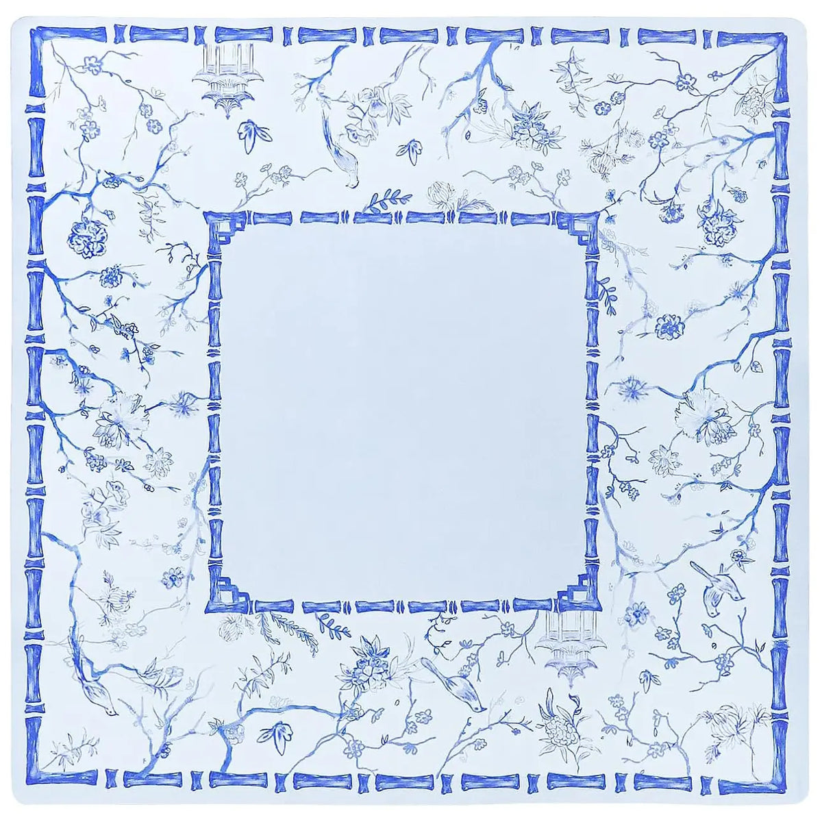 Chinoiserie Bamboo Mahjong Mat mahjong mat — full flat lay, Mahjong Loft