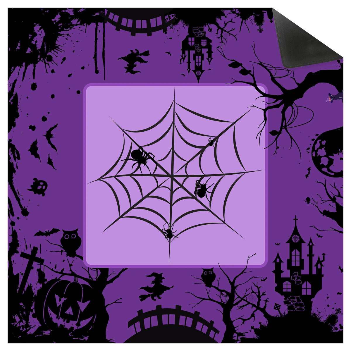 Witch Cobweb Halloween Mahjong Mat mahjong mat — detail view 1, Mahjong Loft