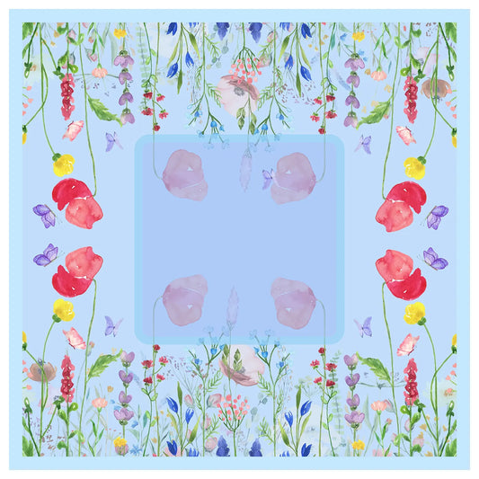 Wildflower Meadow Mahjong Mat mahjong mat — full flat lay, Mahjong Loft