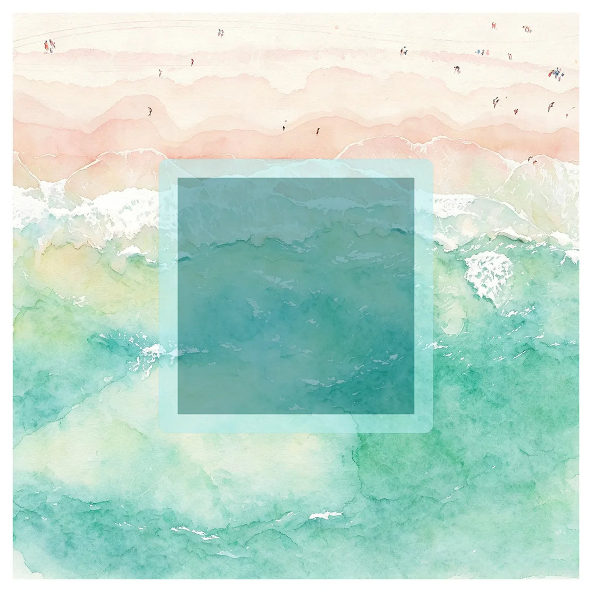 Ocean Beach Resort Mahjong Mat mahjong mat — full flat lay, Mahjong Loft