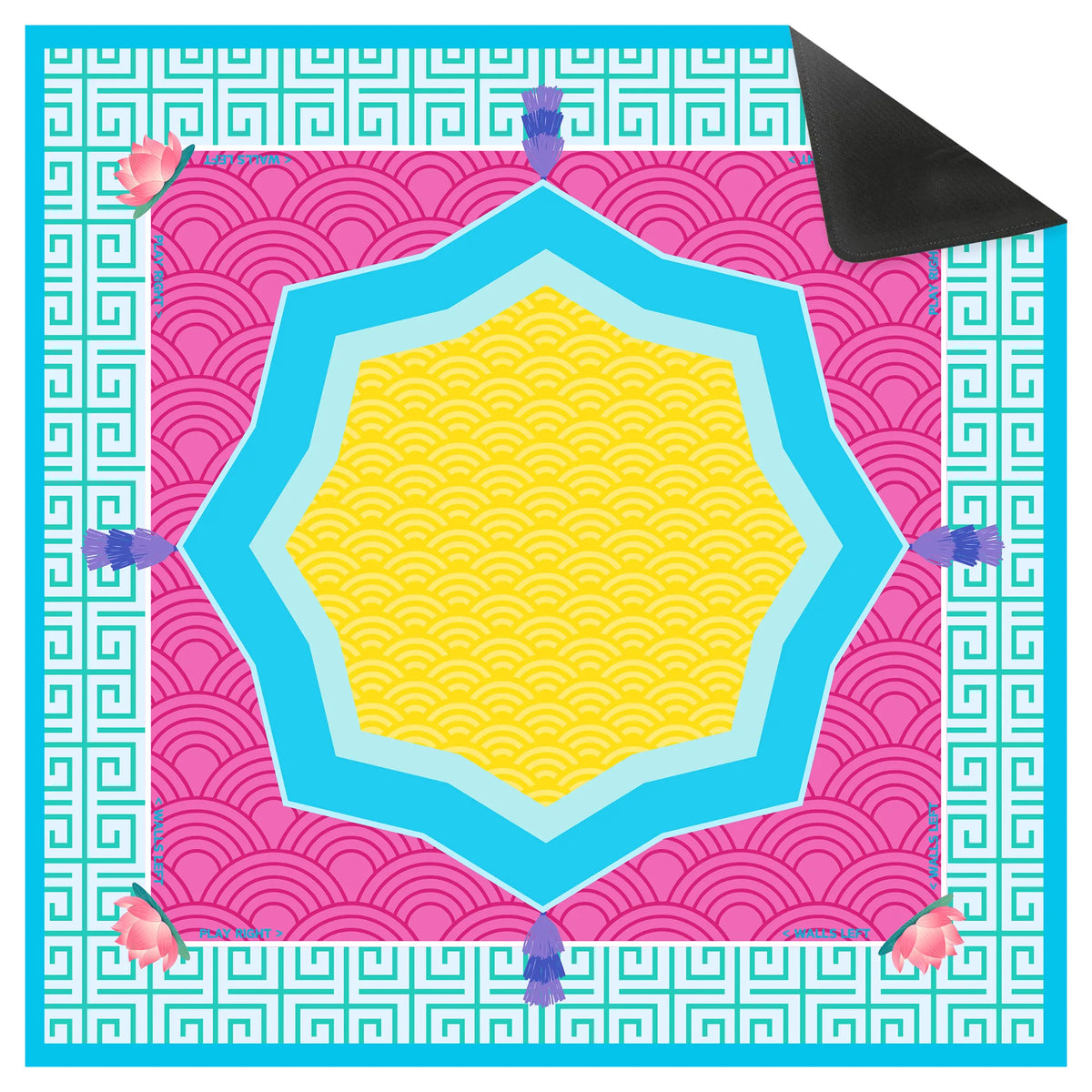 Lotus Wave Mahjong Mat mahjong mat — detail view 1, Mahjong Loft