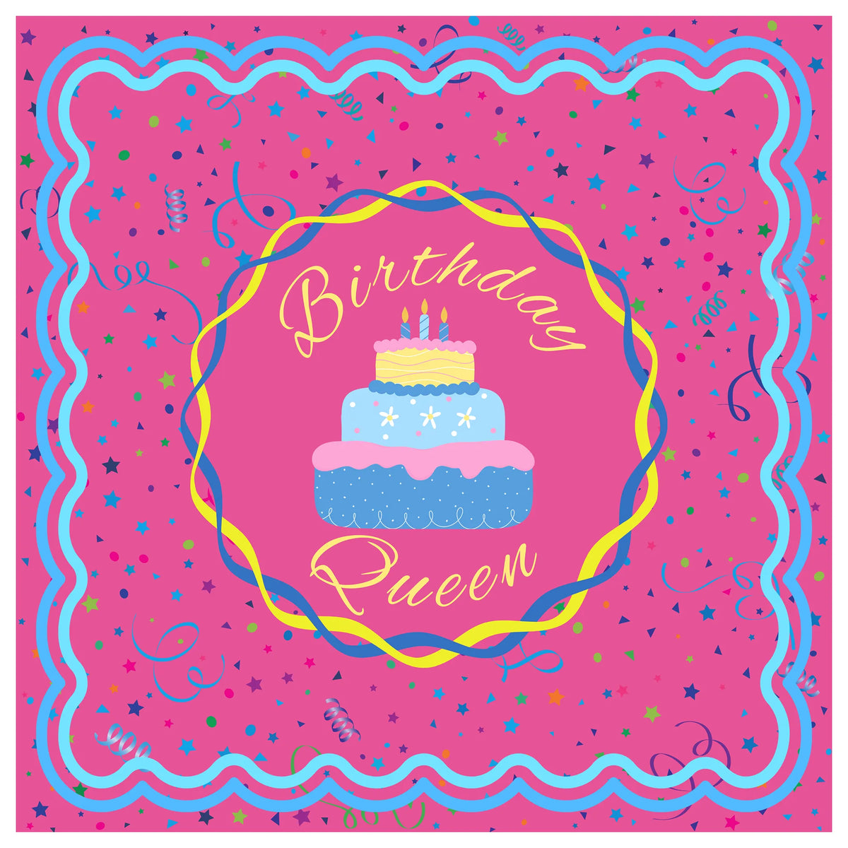 Birthday Queen Mahjong Mat mahjong mat — full flat lay, Mahjong Loft