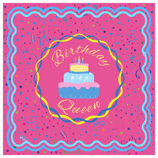 Birthday Queen Mahjong Mat mahjong mat — full flat lay, Mahjong Loft