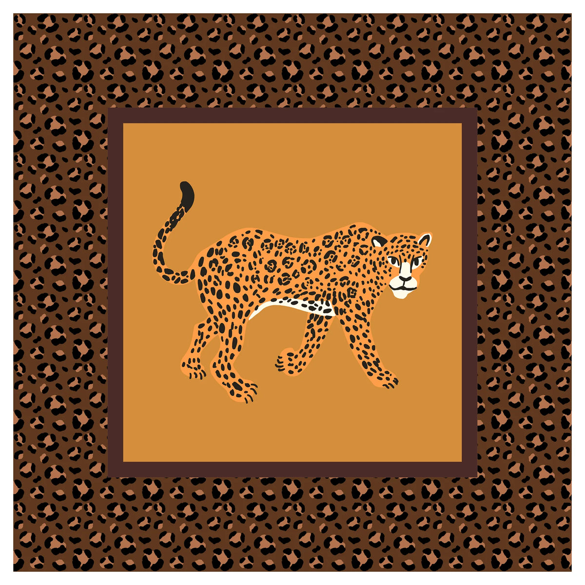Wild Leopard Mahjong Mat mahjong mat — full flat lay, Mahjong Loft