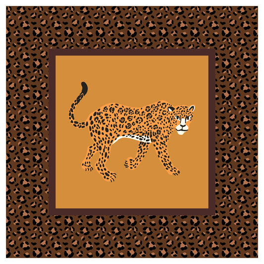Wild Leopard Mahjong Mat mahjong mat — full flat lay, Mahjong Loft