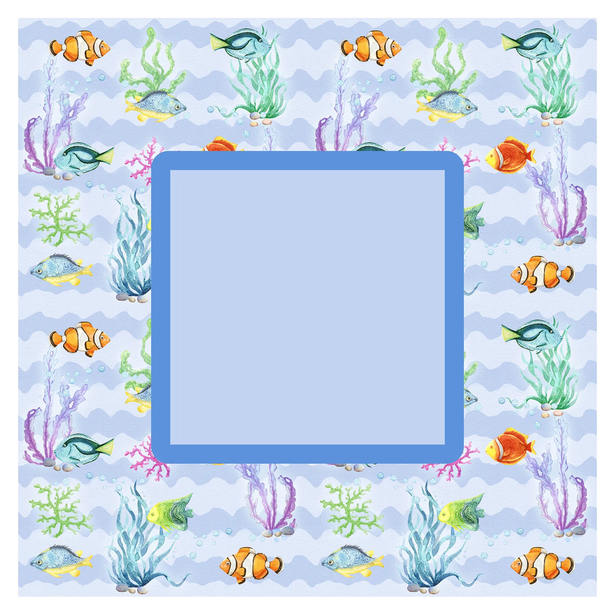 Tropical Reef Fish Mahjong Mat mahjong mat — full flat lay, Mahjong Loft