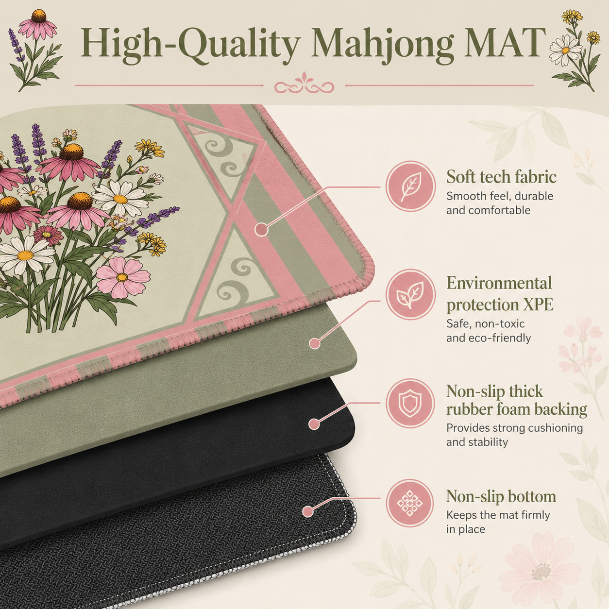 Mahjong Mat 33"x33" (Ship Folded)