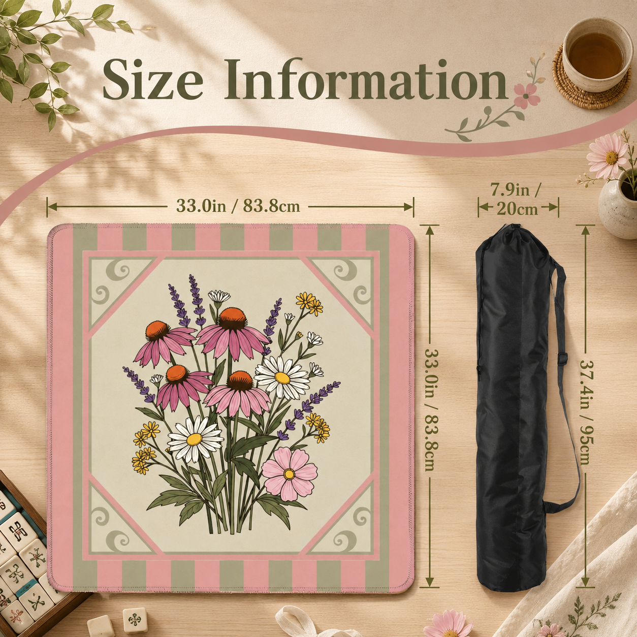 Mahjong Mat 33"x33" (Ship Folded)