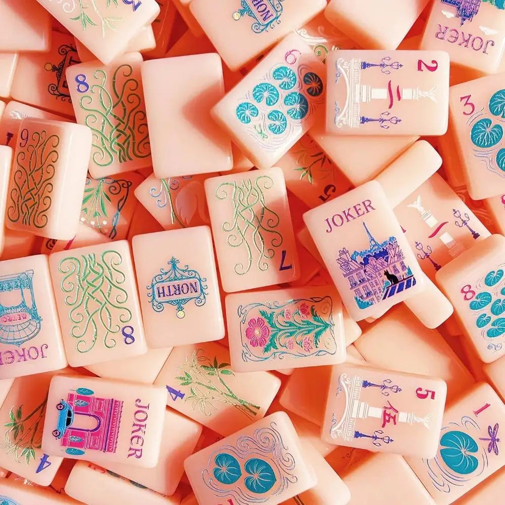 Pink Mini American Mahjong Set | 160 Portable Acrylic Tiles