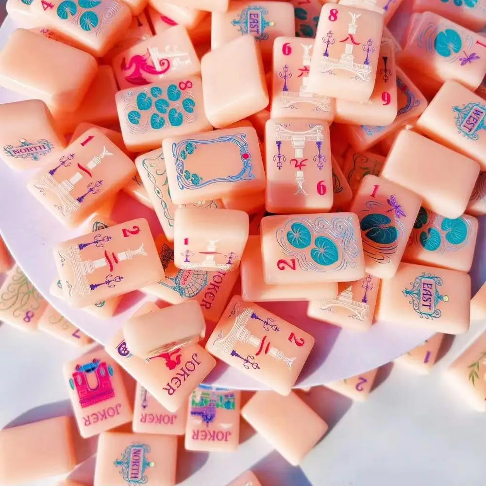 Pink Mini American Mahjong Set | 160 Portable Acrylic Tiles