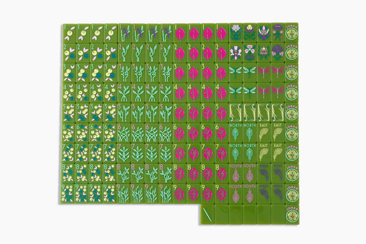 Avocado Botanical avocado green botanical acrylic American mahjong tile set complete tile layout