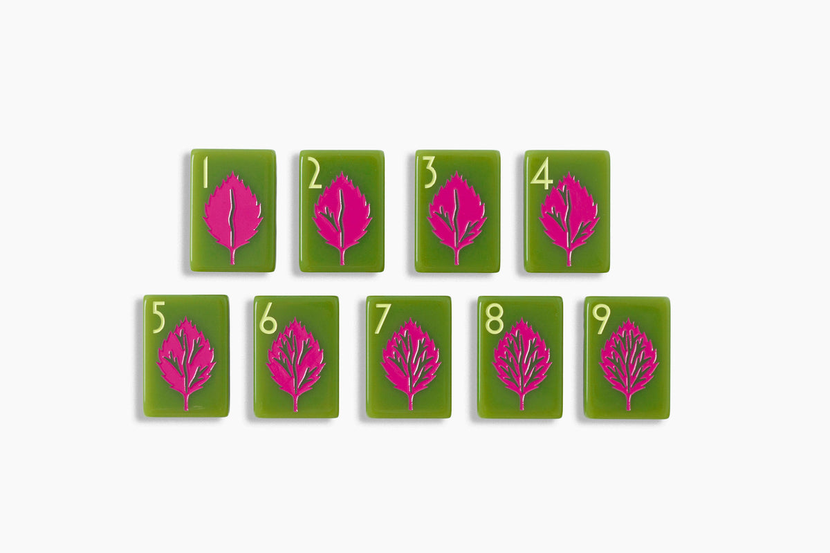 Avocado Botanical avocado green botanical acrylic American mahjong tile set full set arrangement
