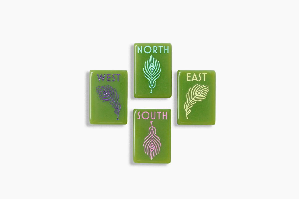 Avocado Botanical avocado green botanical acrylic American mahjong tile set additional product view