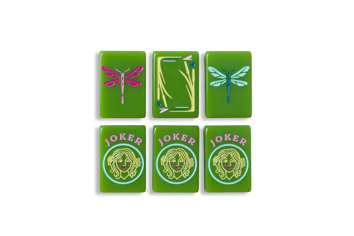 Avocado Botanical avocado green botanical acrylic American mahjong tile set additional product view