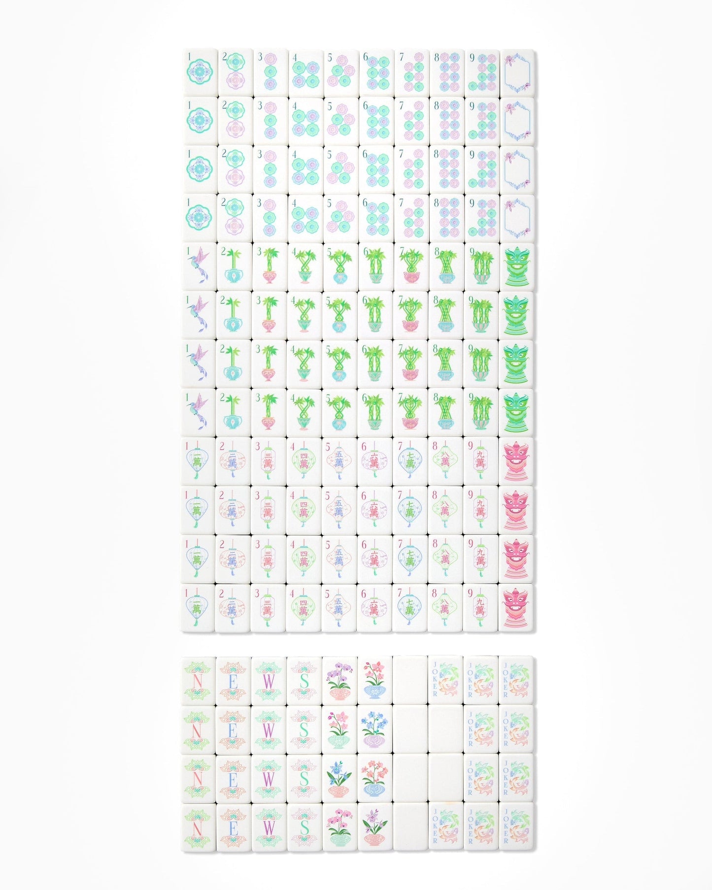 Blue Lotus sky blue acrylic American mahjong tile set full set arrangement